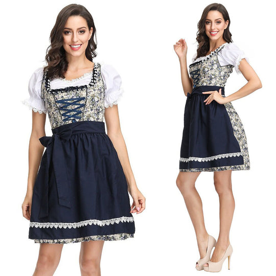 Damen nan traditionelles Dirndlkleid mit geschnürtem Mieder und abnehmbarer Schürze Shop Nory