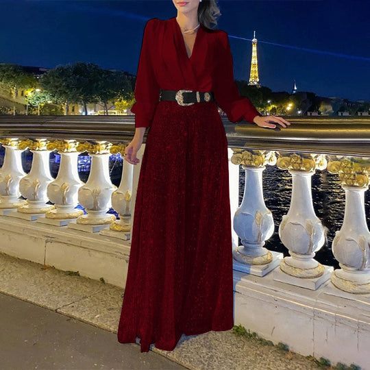 Damen Funkelndes Abendkleid mit elegantem Oberteil und glitzerndem Rock
