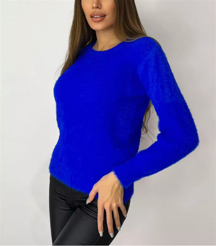 Damen Flauschiger Modischer Pullover