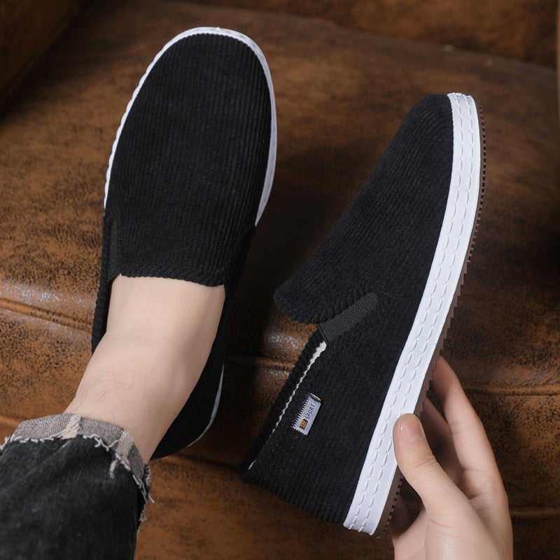 Damen Bequeme Cord-Slipper mit elastischem Einstieg