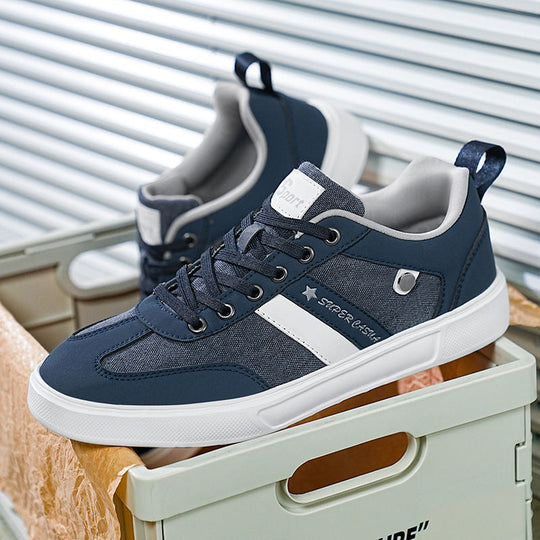 Herren nan urbaner Canvas- und Kunstleder-Sneaker mit gepolstertem Einstieg und profilierter Gummisohle