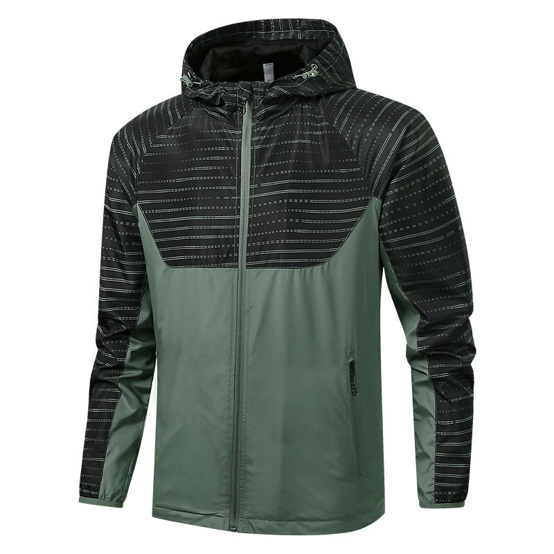 Herren Leichte Reflektierende Kapuzen-Windjacke mit Mesh-Futter und Reißverschlusstaschen Shop Nory
