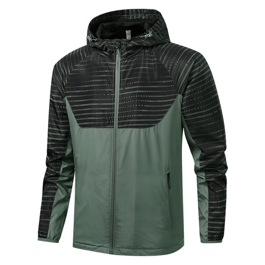 Herren Leichte Reflektierende Kapuzen-Windjacke mit Mesh-Futter und Reißverschlusstaschen Shop Nory