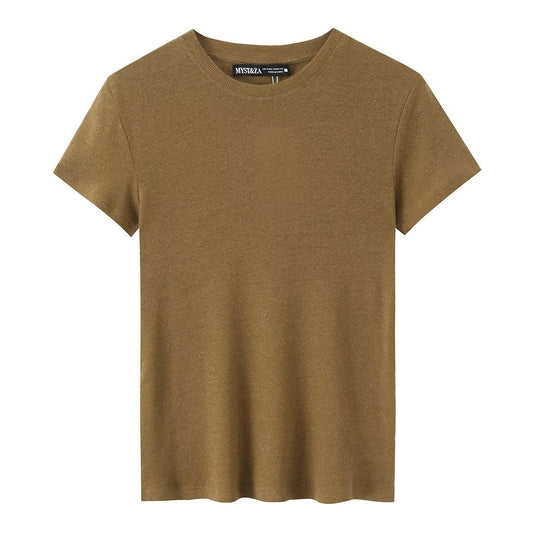 Damen Baumwoll-T-Shirt mit bequemem Schnitt und nachhaltigem Material Shopnory