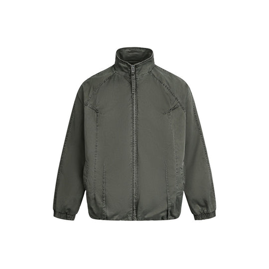 Unisex Leichte Boxy-Windjacke mit hohem Stehkragen, durchgehendem Reißverschluss und elastischem Saum Shop Nory