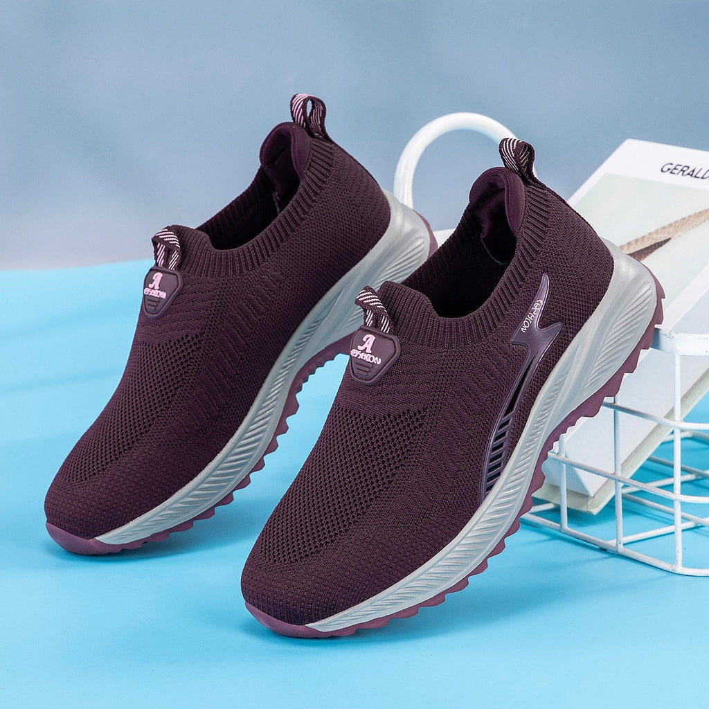 Damen Atmungsaktive Slip-On Sneakers mit dämpfender Sohle Shopnory