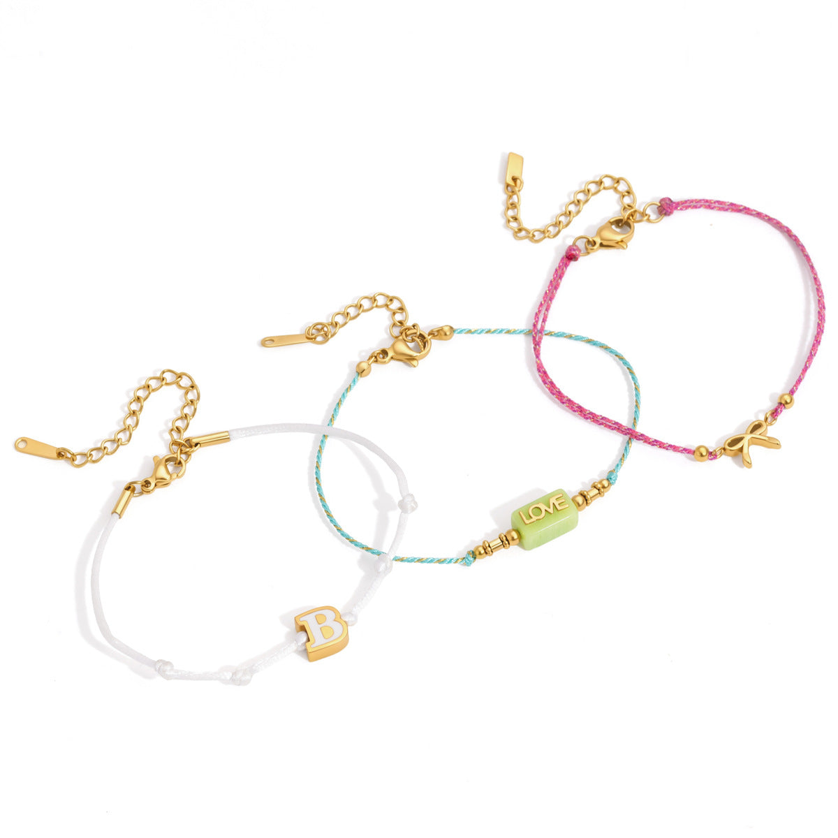 Damen Armband mit personalisiertem Buchstabenanhänger aus hypoallergenem Edelstahl Shop Nory