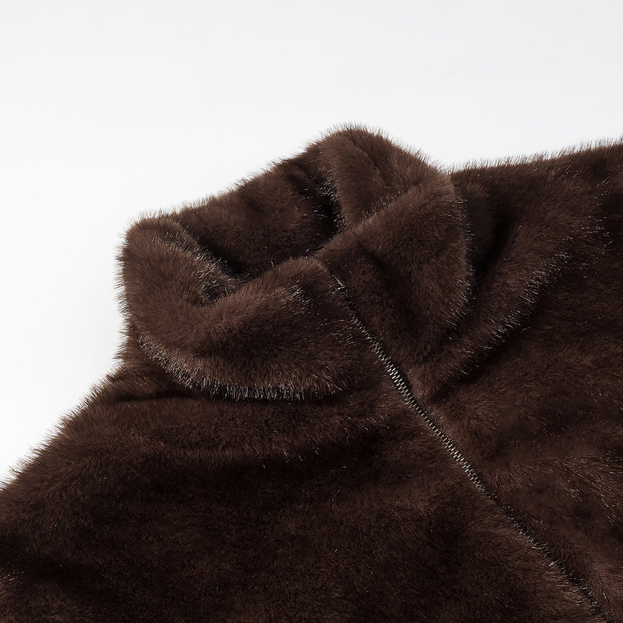 Damen Oversize Teddy-Fleece-Pullover mit halbem Reißverschluss und großer Klappentasche Shop Nory