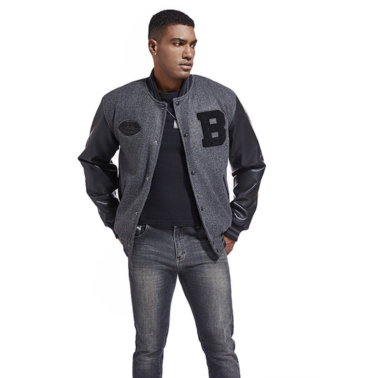 Herren Collegejacke aus Wollmix mit verstärkten Lederärmeln Shop Nory
