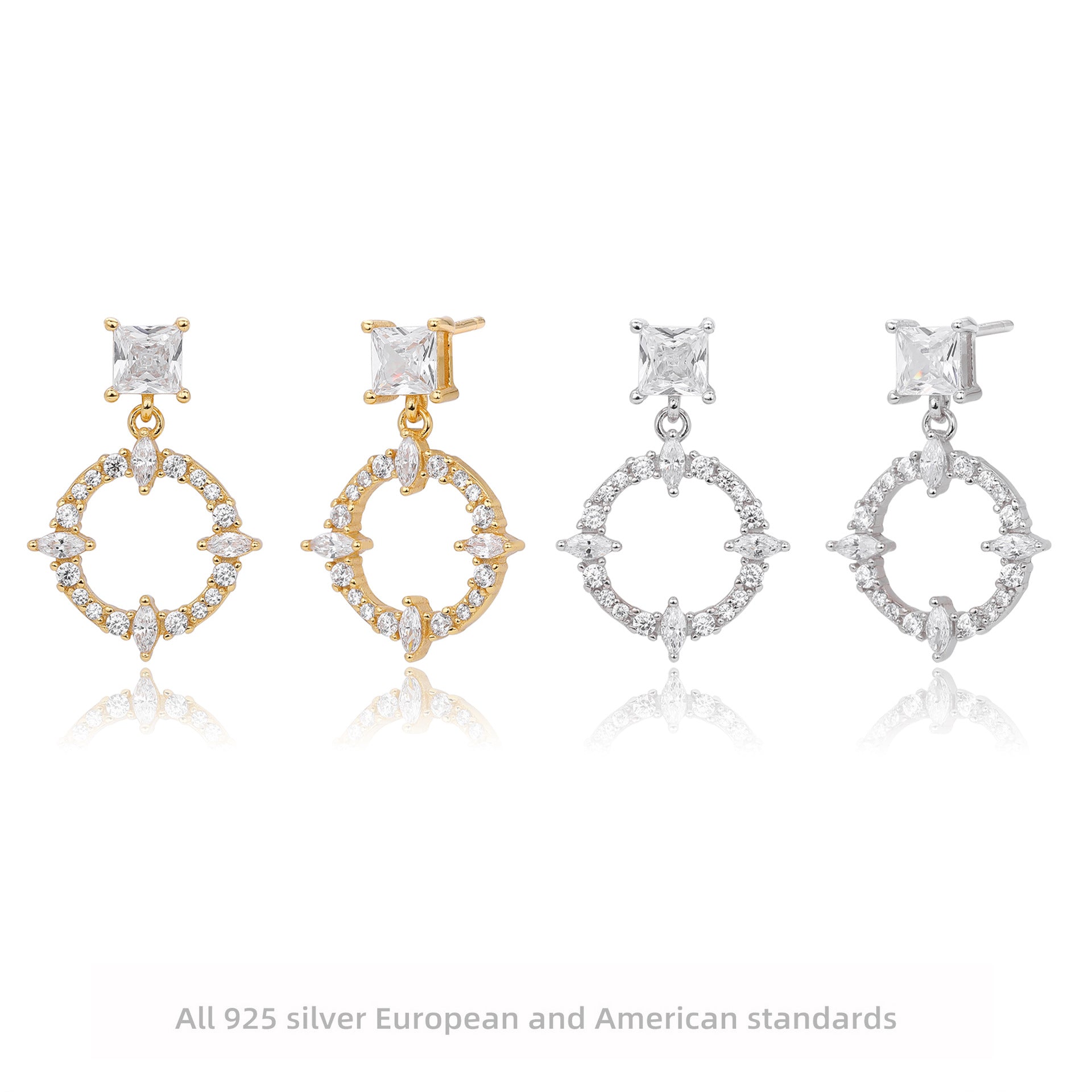 Damen Ohrhänger mit luxuriösem Zirkonbesatz aus 925 Sterling Silber Shop Nory 1782843459