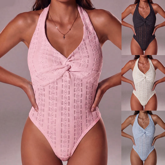 Damen Neckholder-Body aus Häkelstrick mit Twist-Detail Shop Nory