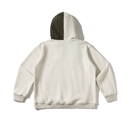 Unisex Oversize-Kapuzenpullover mit Kontrast‑Einsatz, Druckknopfleiste und Kängurutasche Shop Nory