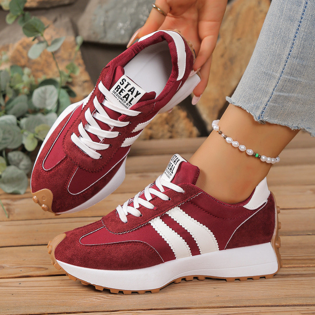 Damen Retro-Plateau-Sneaker mit Velours- und Mesh-Mix Shop Nory