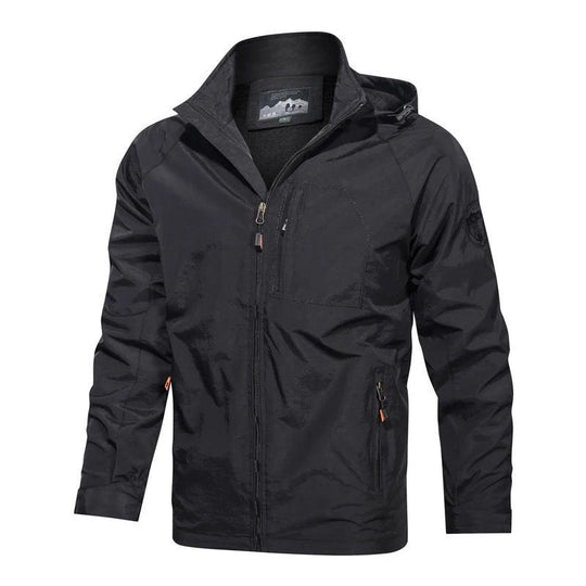 Herren Atmungsaktive Softshell-Fieldjacke mit Kapuze, wasserabweisender Shell und multifunktionaler Brusttasche Shop Nory