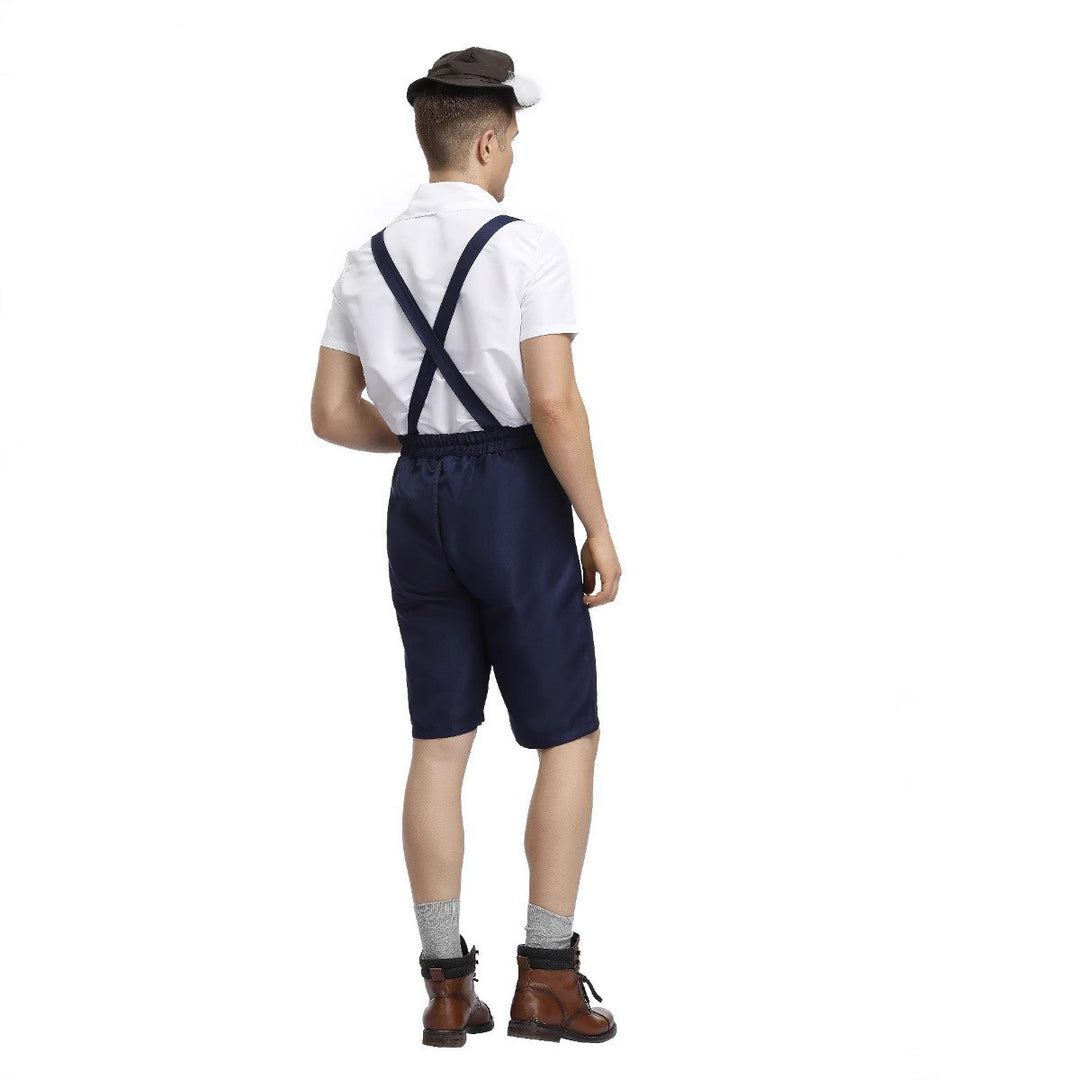Herren nan traditionelle Oktoberfest Lederhose kurz mit verstellbaren Trägern und Zierstickerei Shop Nory
