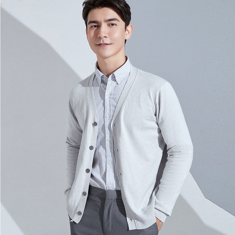 Herren Leichter Feinstrick-Cardigan mit V‑Ausschnitt und Business‑Silhouette Shop Nory