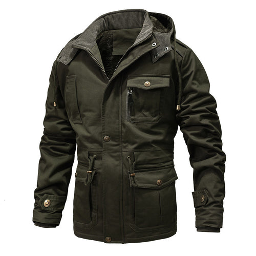 Herren wasserdichter Winterparka mit Kapuze, Thermofutter und Multifunktionstaschen Shop Nory