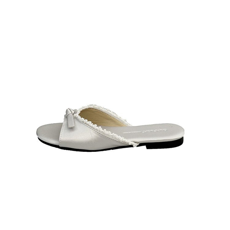 Damen elegante Sandalen mit zarter Schleifenverzierung