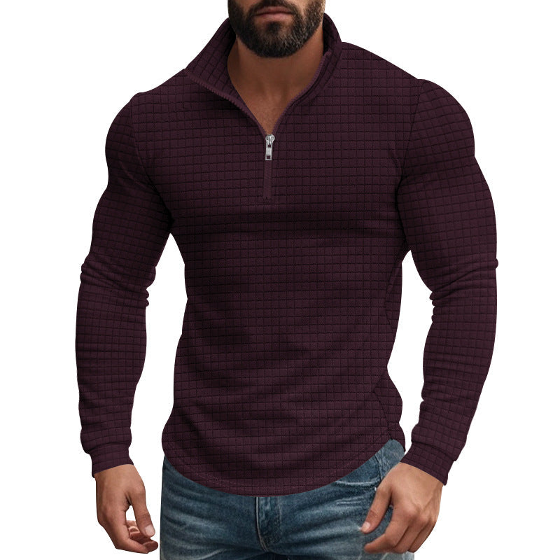 Herren Thermo-Fleecepullover mit Reißverschluss und strukturiertem Design