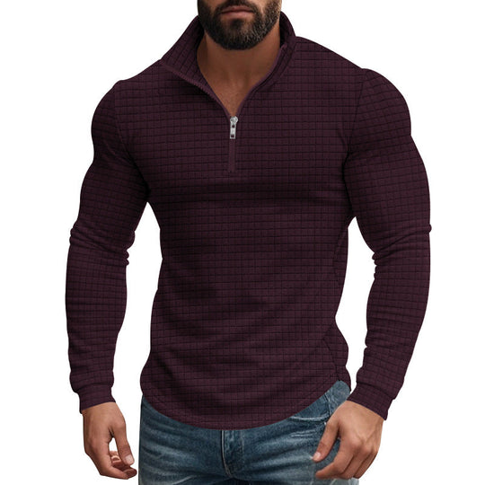 Herren Thermo-Fleecepullover mit Reißverschluss und strukturiertem Design
