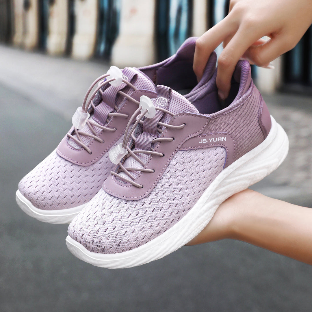 Damen nan leichter Strick-Sneaker mit elastischem Sockeneinstieg, Schnellzug-Schnürung und gedämpfter EVA-Zwischensohle Shop Nory