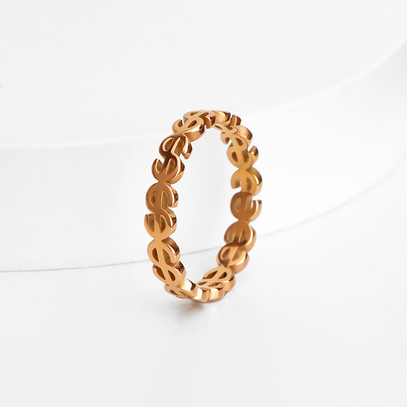 Damen Ring mit kreativem Dollarzeichen-Design Shop Nory