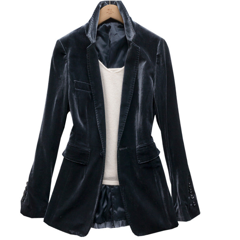 Damen Eleganter Samtblazer mit schmalem Schnitt Shop Nory