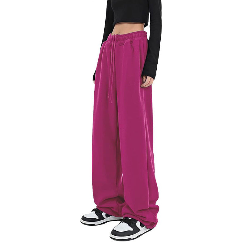 Damen nan lockerfallende Palazzohose aus Sweat mit hochgeschnittenem Komfortbund, Tunnelzug und seitlichen Eingrifftaschen Shop Nory