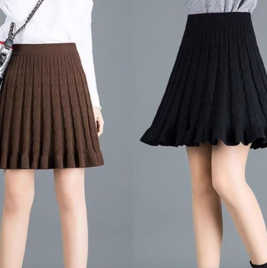 Damen Wellenmuster Midi-Rock aus Strick Shop Nory