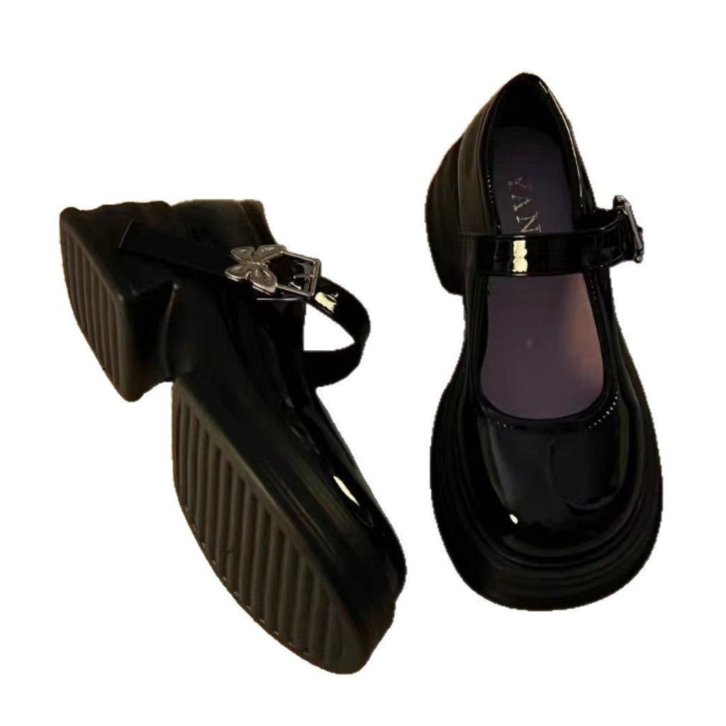 Damen Modische Plateau-Pumps mit verstellbarem Riemen und stabiler Sohle