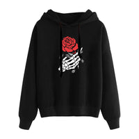 Schwarz mit roten Rosen