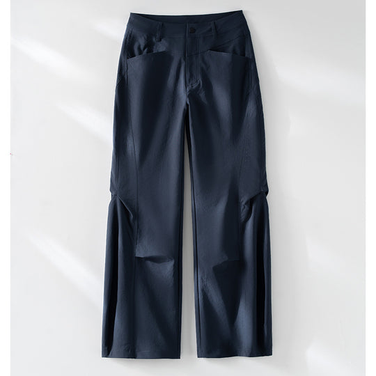 Damen Weite hochgeschnittene Hose mit seitlichen Schlitz‑Panels und markanten Nahtdetails Shop Nory