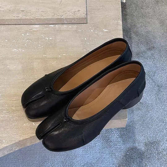 Damen Ballerinas mit spezieller Zehenöffnung und komfortablem Blockabsatz