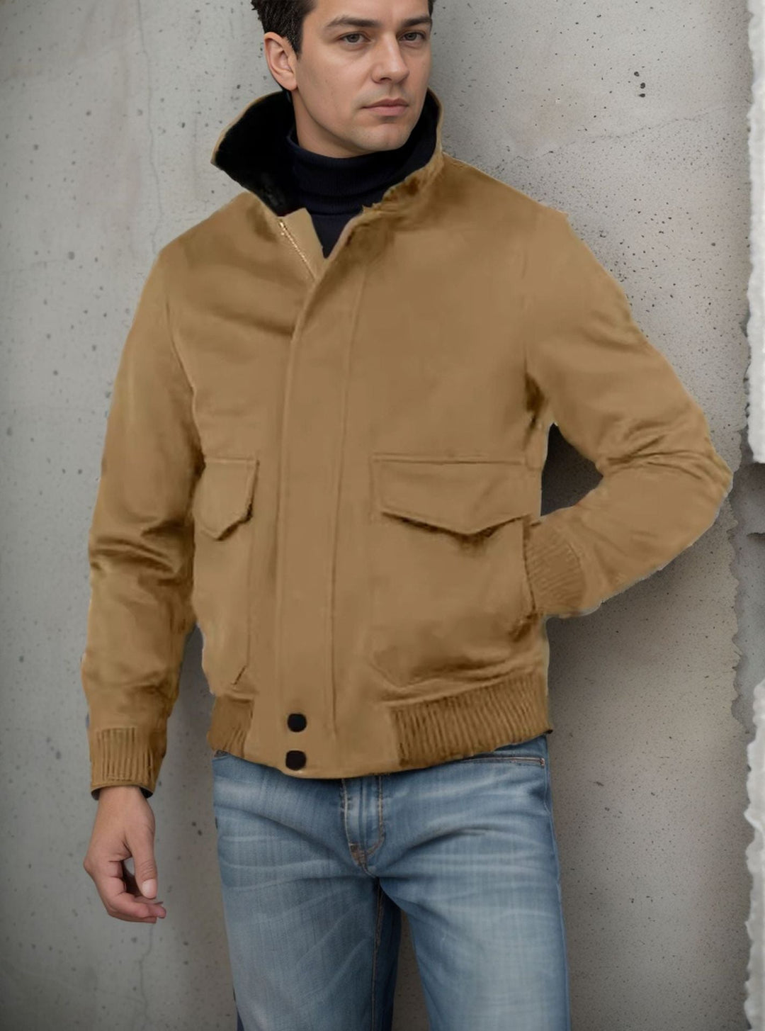Herren modische Bomberjacke mit warmem Kragen
