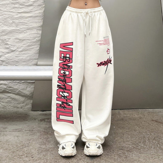 Damen nan weite High‑Waist Jogginghose mit auffälligem Grafikprint Shop Nory