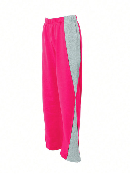 Damen Sportive Jogginghose mit seitlichem Schlitz und Kontrast-Einsatz Shop Nory