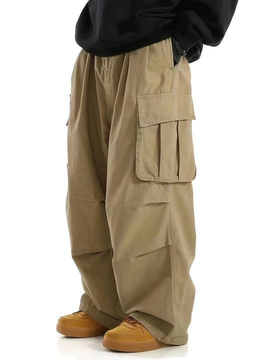 Herren Weite Utility-Cargohose mit übergroßen Klappentaschen & elastischem Tunnelzugbund Shop Nory