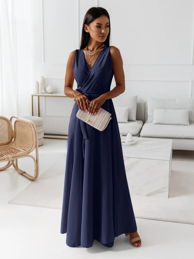 Damen V-Ausschnitt Kleid