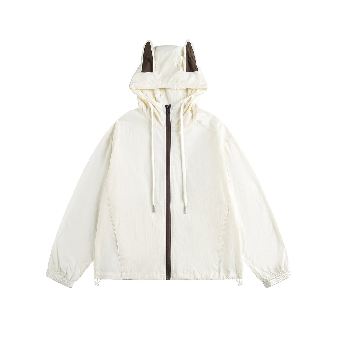 Damen Leichter Kapuzen-Anorak mit Ohrenapplikation und Tunnelzug Shop Nory