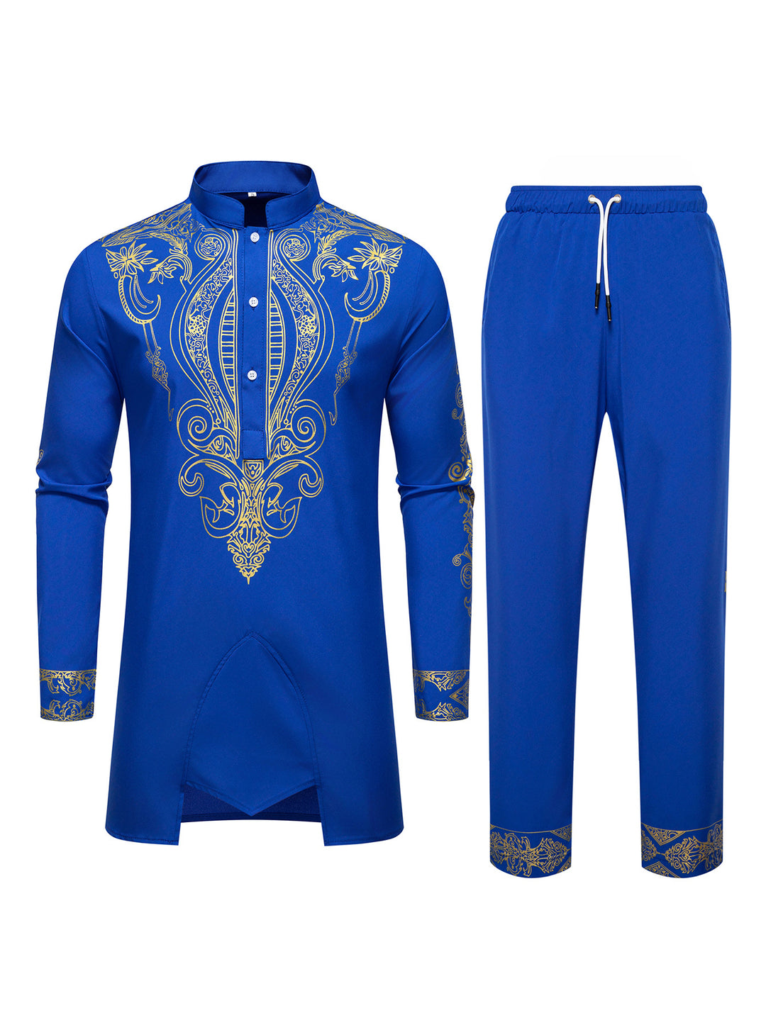 Herren Tunika Anzug mit Stehkragen und ornamentaler Goldapplikation Shop Nory