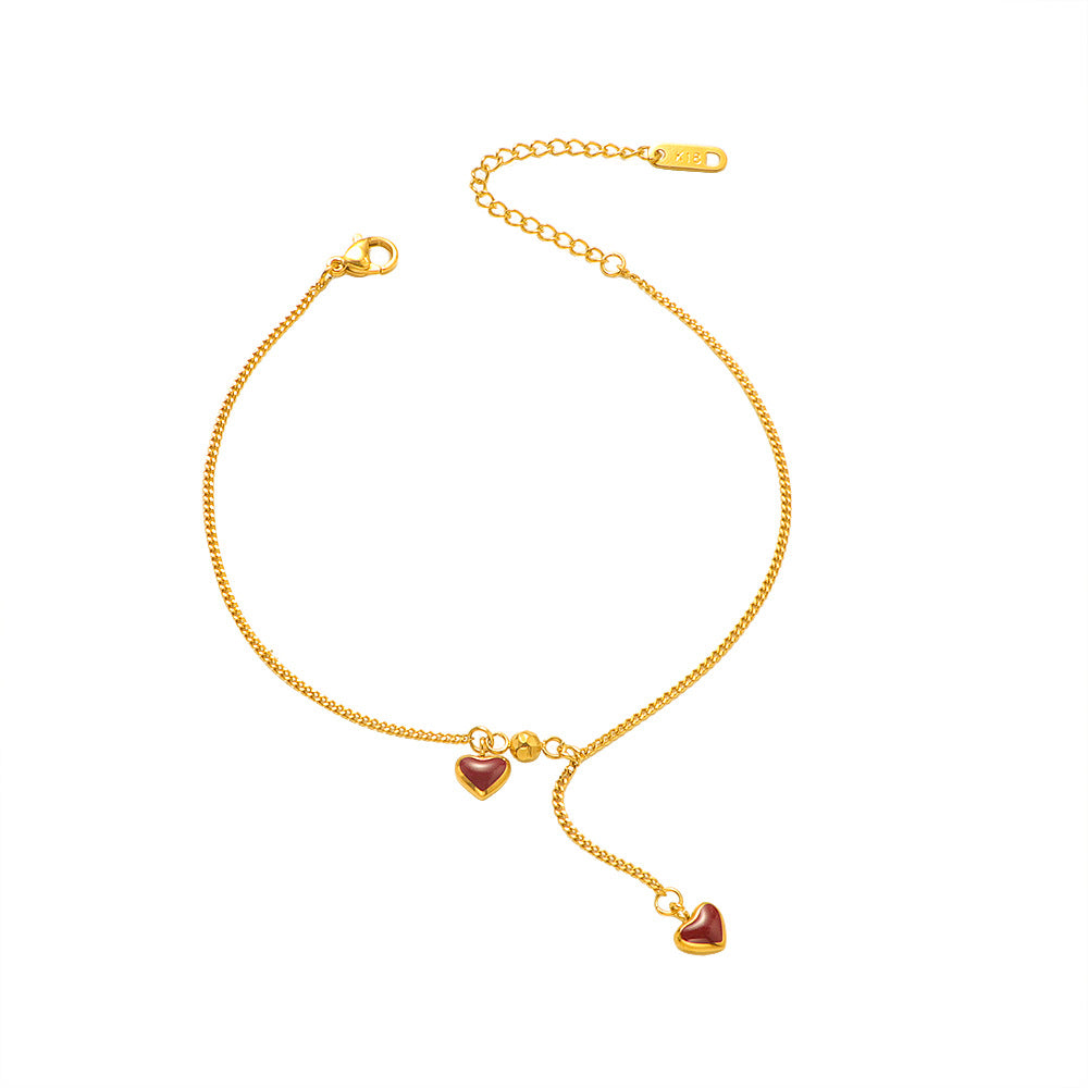 Damen Fußkette mit herzförmigen Anhängern Shop Nory