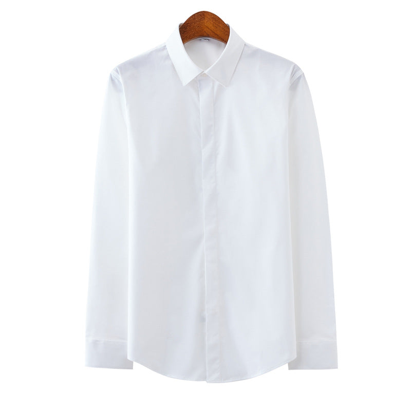 Herren tailliertes Businesshemd mit Kentkragen und kontrastiertem Knopfleistenband Shop Nory
