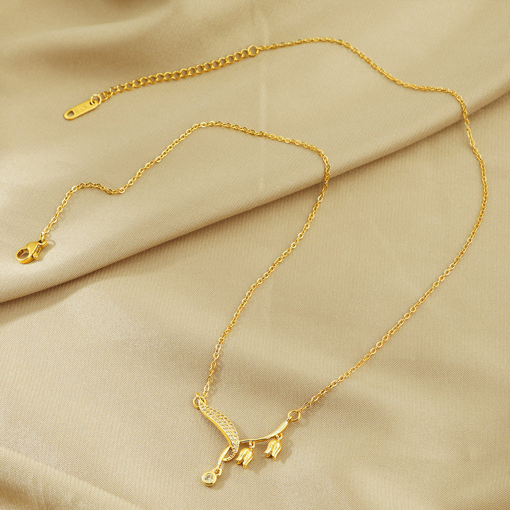 Damen Elegante vergoldete Charm-Halskette Shop Nory