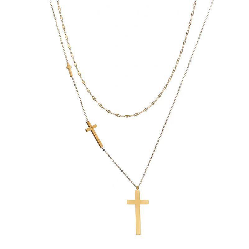 Damen Schicht Kreuz Anhänger Halskette Shop Nory
