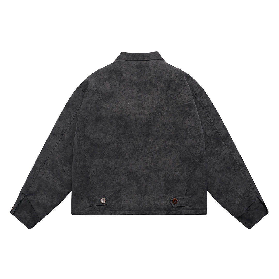 Herren Kurz geschnittener Suede‑Optik Blouson mit aufgesetzten Klappentaschen und Hemdkragen Shop Nory