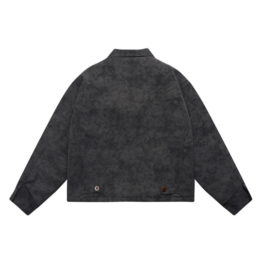 Herren Kurz geschnittener Suede‑Optik Blouson mit aufgesetzten Klappentaschen und Hemdkragen Shop Nory