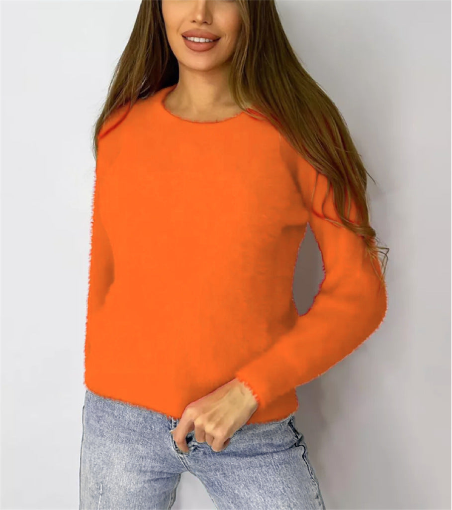 Damen Flauschiger Modischer Pullover