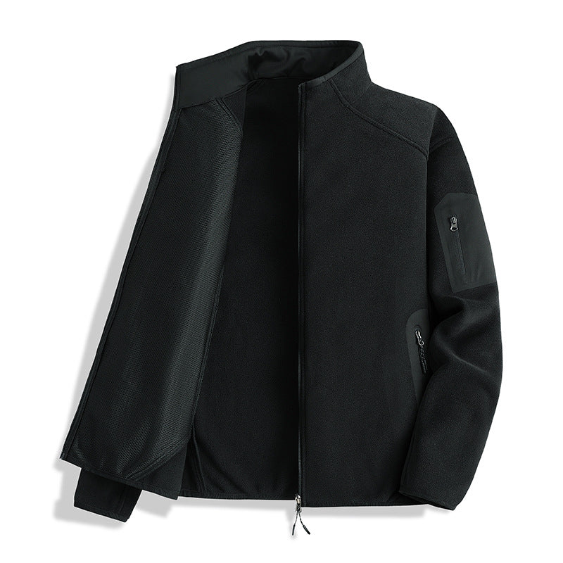Herren Fleecejacke mit Stehkragen und Softshell-Einsätzen Shop Nory