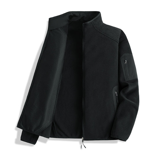 Herren Fleecejacke mit Stehkragen und Softshell-Einsätzen Shop Nory