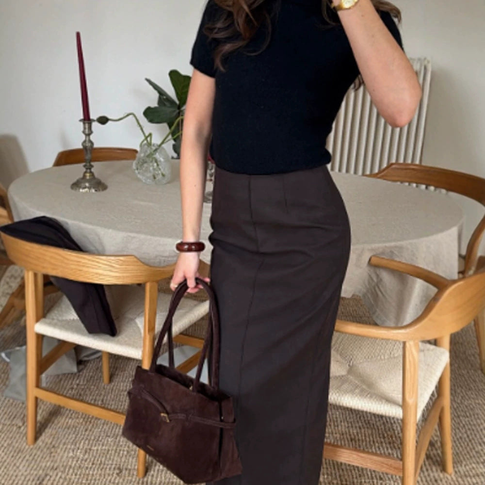 Damen Zweiteiliges Tailoring-Set mit cropped Blazer und hochtailliertem Bleistift-Midirock Shop Nory